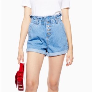 PETITE HIGH WAIST DENIM SHORTS